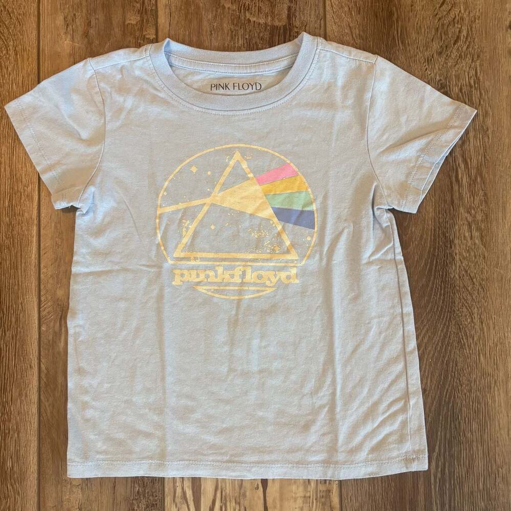 Pink Floyd Dark Side Graphic T Shirt Kids 7/8 Gray Band Tee